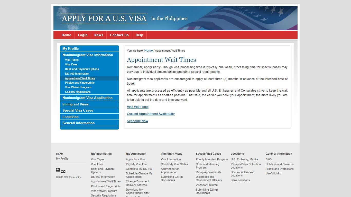 Apply for a U.S. Visa | Appointment Wait Times - USTravelDocs